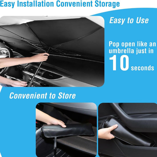 مظلة السيارة من رائق تناسب السيدان والـ SUV – Universal Car Sun Shade for Sedan & SUV by Rawiq