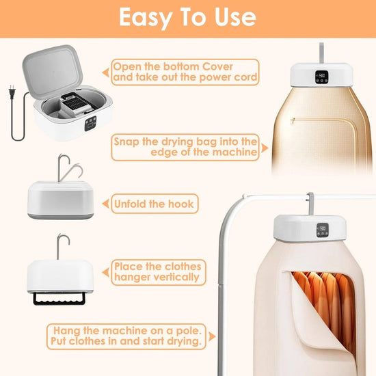 جهاز تجفيف الملابس المحمول من رائق للاستخدام الذكي – Rawiq Smart Portable Clothes Dryer